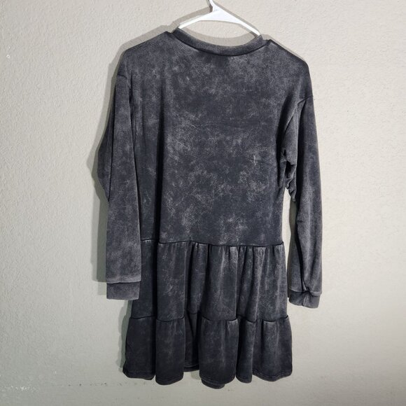 Wild Fable XS Washed Black Tiered Long-Sleeve Mini Dress - Picture 5 of 14